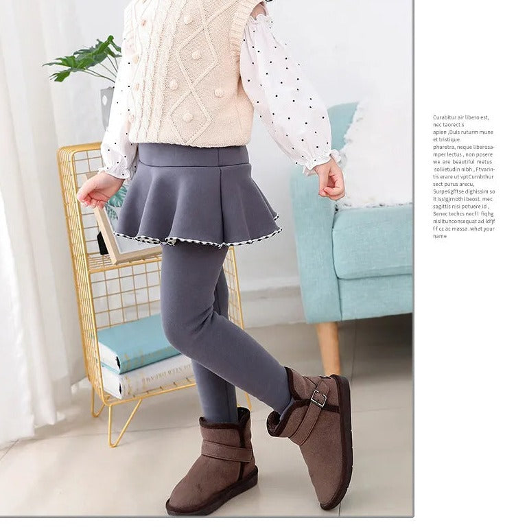 Leggings mit Rock und kuscheligem Fleece-Innenleben