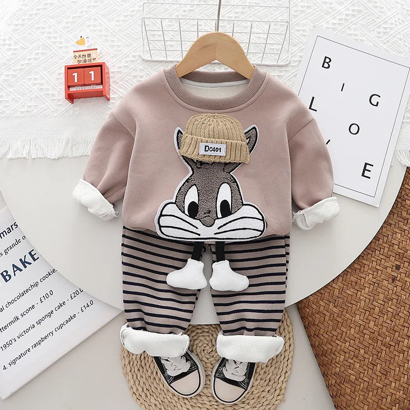 Trendiges 2-Teiler Kinder Outfit für Jungen mit Cartoon-Motiv