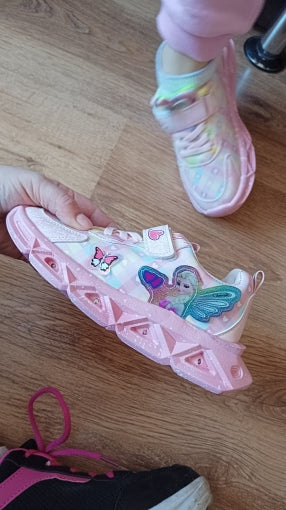 Leuchtende Kinder-Sneaker mit Schmetterlings-Design