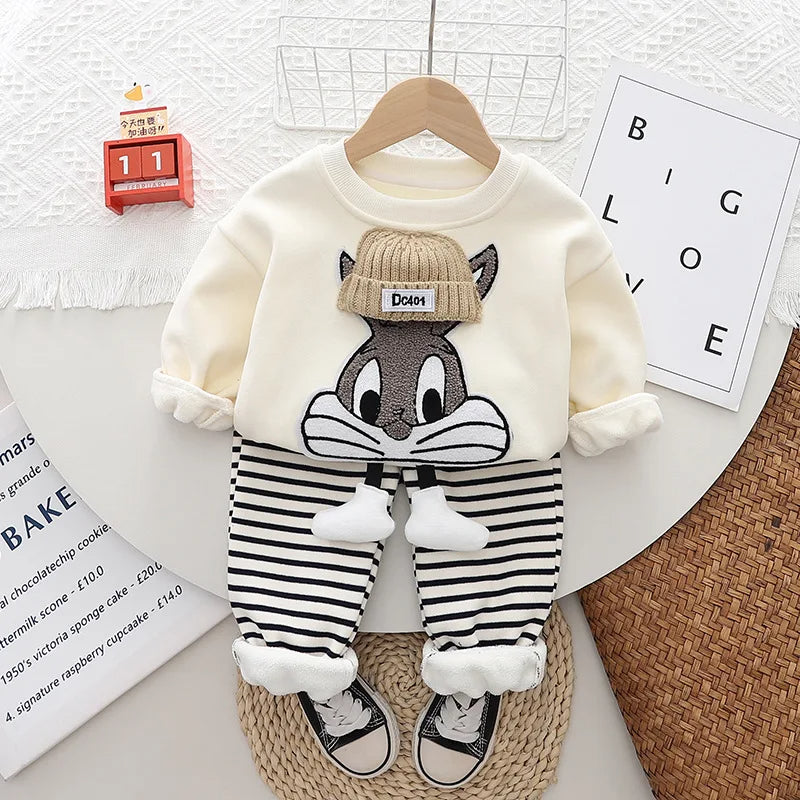 Trendiges 2-Teiler Kinder Outfit für Jungen mit Cartoon-Motiv