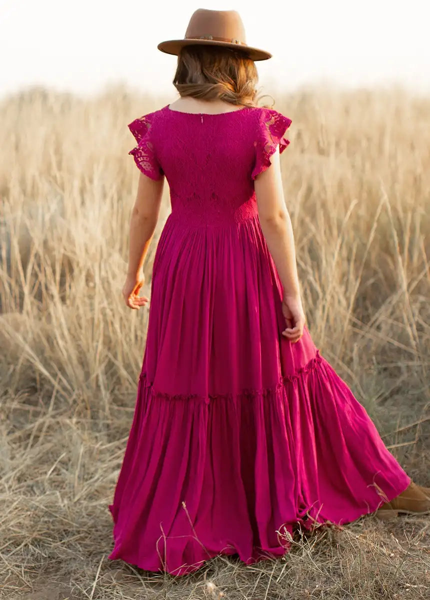 Langes Sommerkleid für Mädchen in zarten Farben