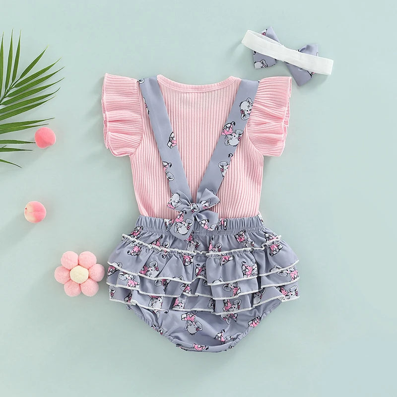 Outfit 3-teilig für Mädchen | Elefant & Kuh