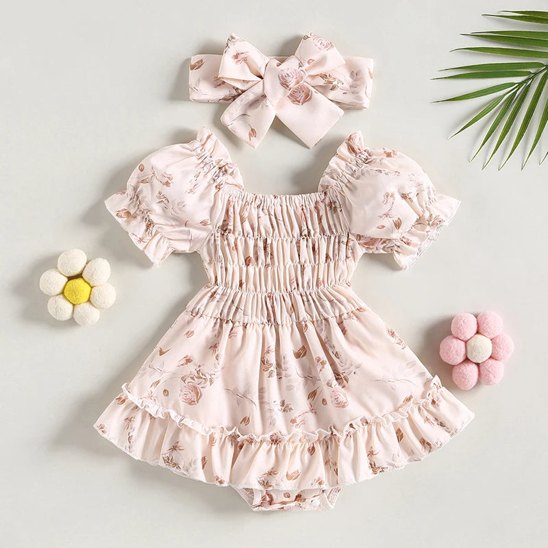 Zauberhaftes Mädchen-Kleid mit Haarband