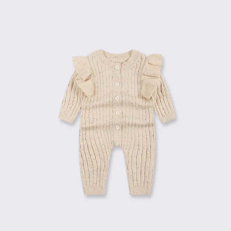 Baby Overall für Mädchen mit Rüschen im Strickdesign