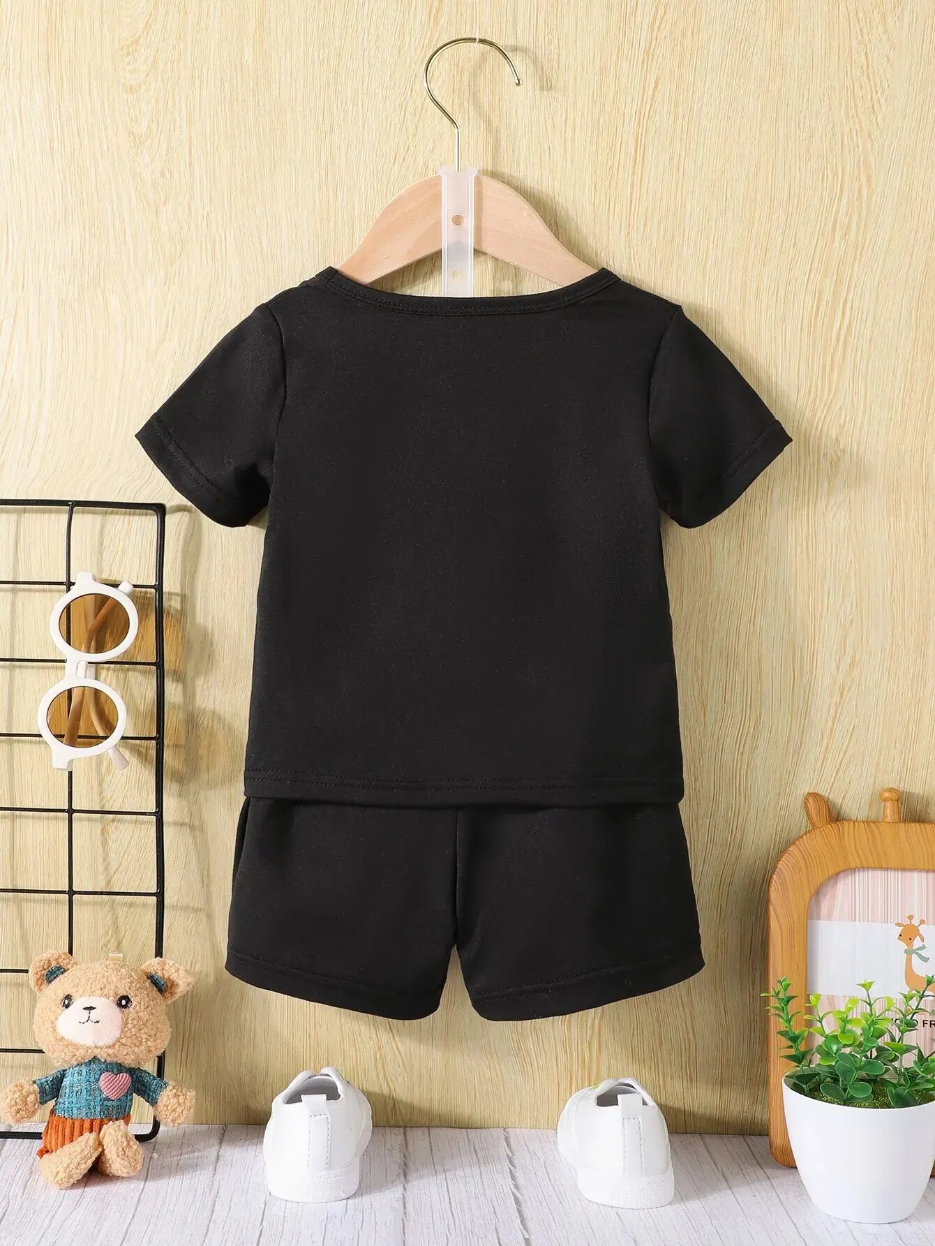 Set 2-teilig für Babys & Kleinkinder | Mama's Boy Kurz in Schwarz