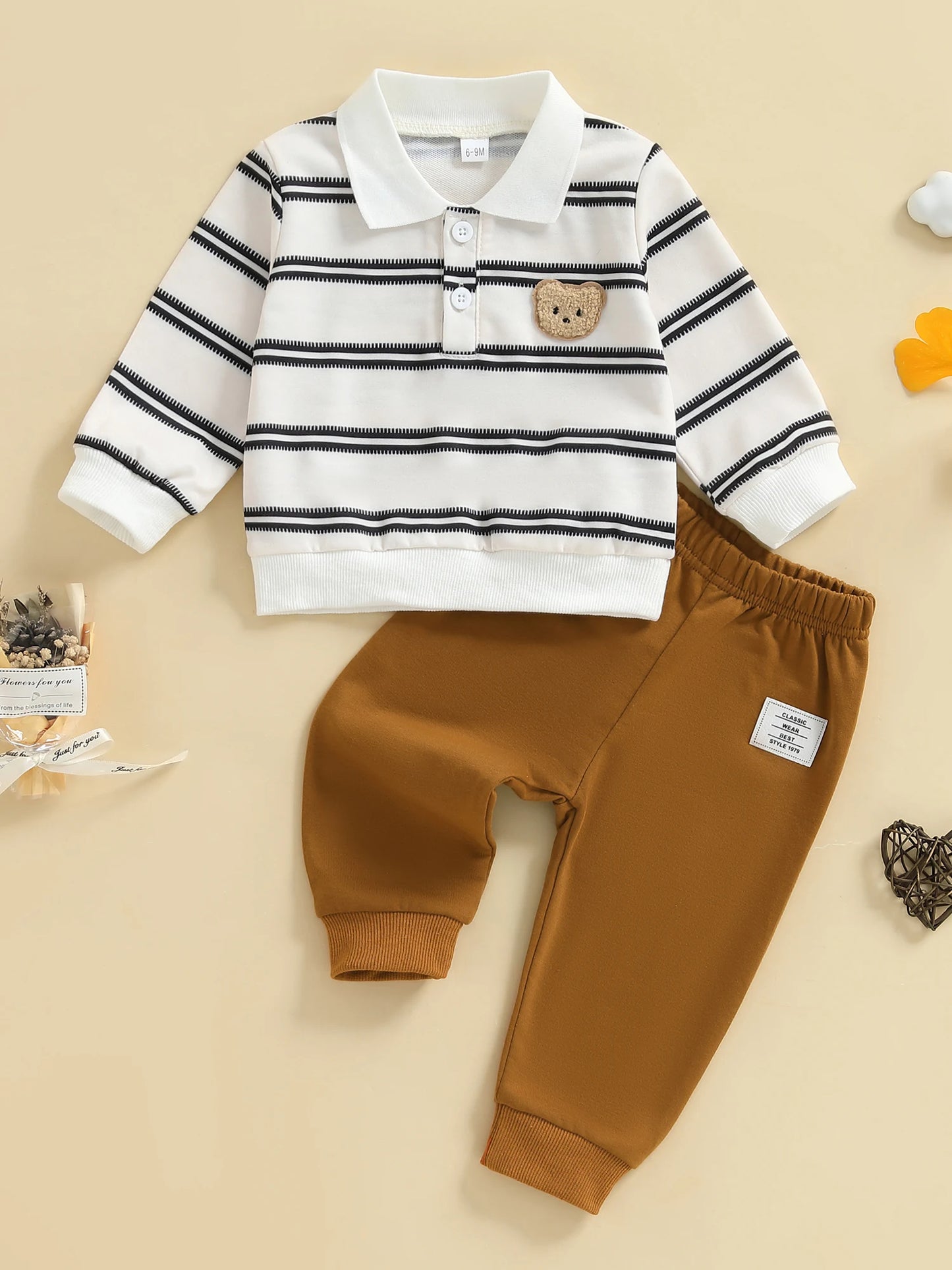 2-teiliges Kinder-Outfit mit Streifen-Shirt & Hose