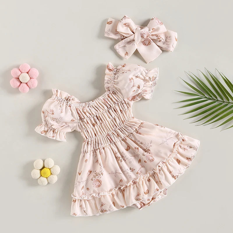 Zauberhaftes Mädchen-Kleid mit Haarband