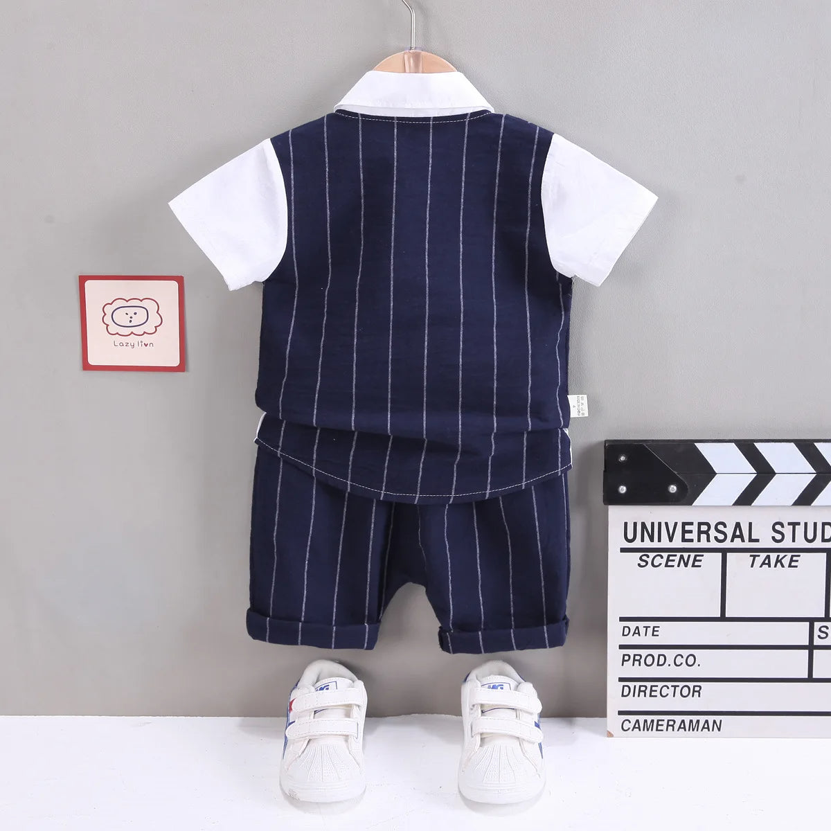 Stylisches 3-teiliges Outfit für kleine Jungs – Weste, Hemd & Shorts