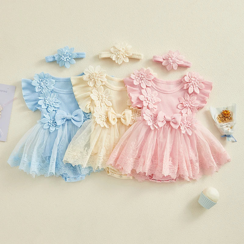 Bodykleid mit Kopfband einfarbig mit Spitze, Rüschen & Schleife