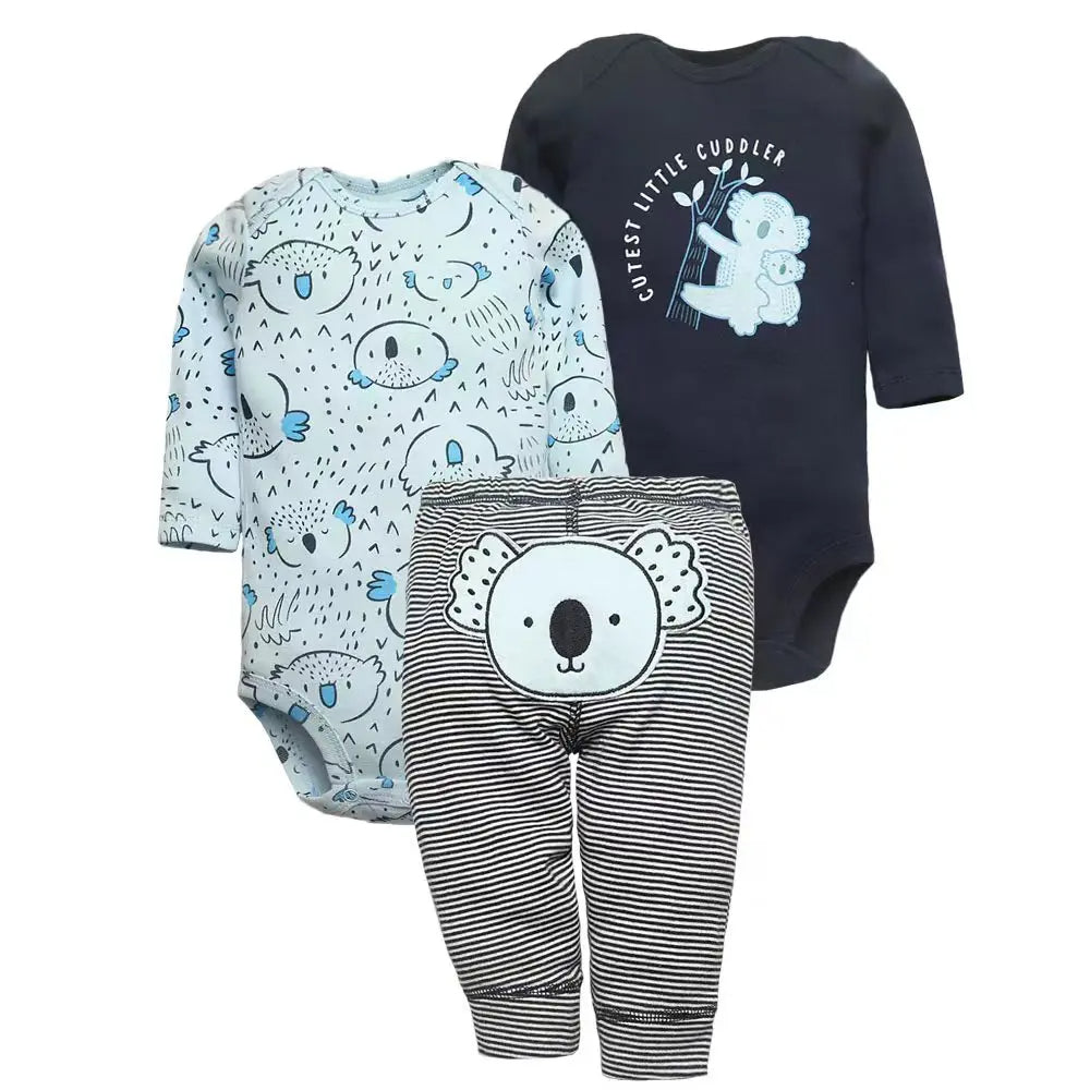 3-teiliges Set für Jungen in verschiedenen Designs | 2x Body, 1x Hose