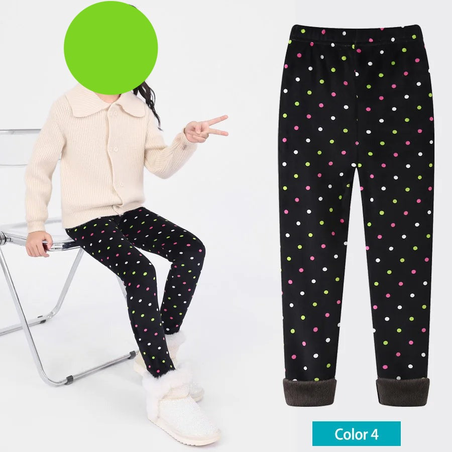 Leggings für Mädchen mit Fleece-Innenleben