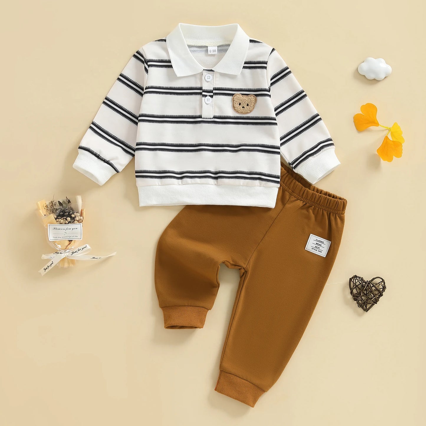 2-teiliges Kinder-Outfit mit Streifen-Shirt & Hose