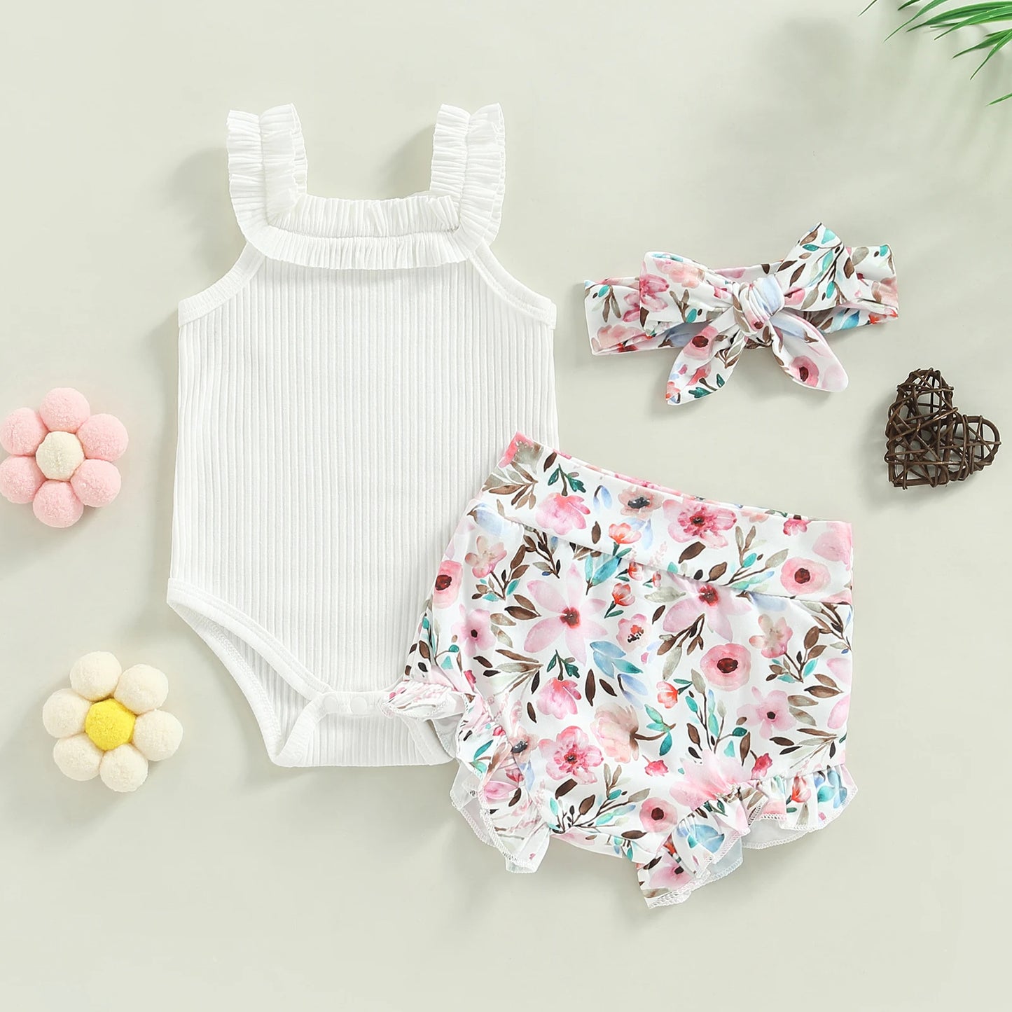Set 3-teilig für Mädchen | Sommermode für Baby- und Kleinkinder