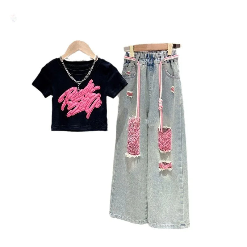 Stylisches 2-teiliges Mädchen-Set – Modern, Süß & Einzigartig