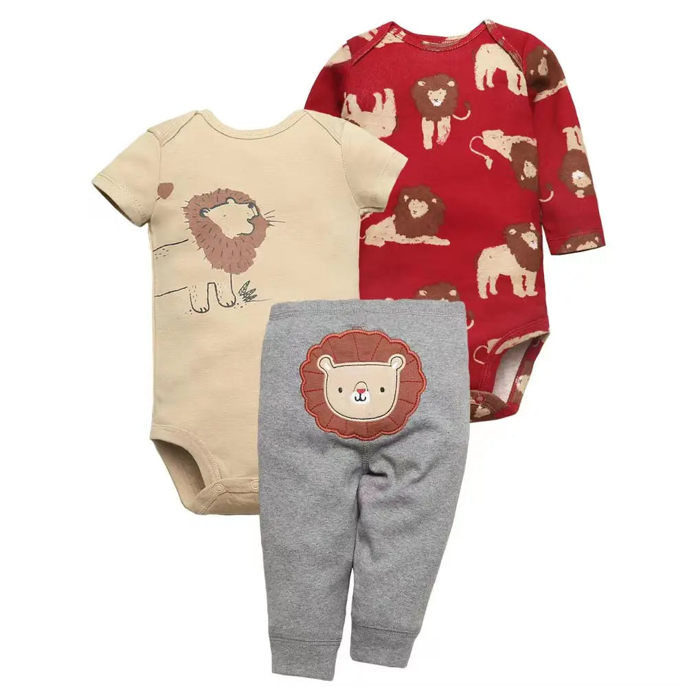 3-teiliges Set für Jungen in verschiedenen Designs | 2x Body, 1x Hose