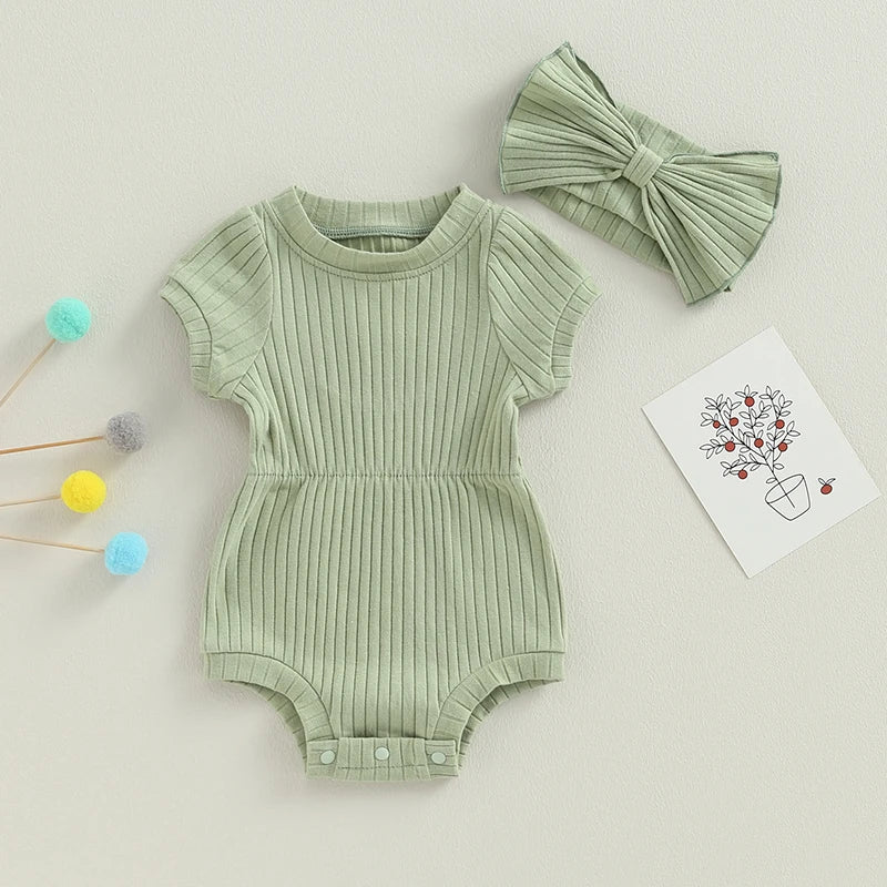 Body mit Kopfband einfarbig im Rippstrickdesign