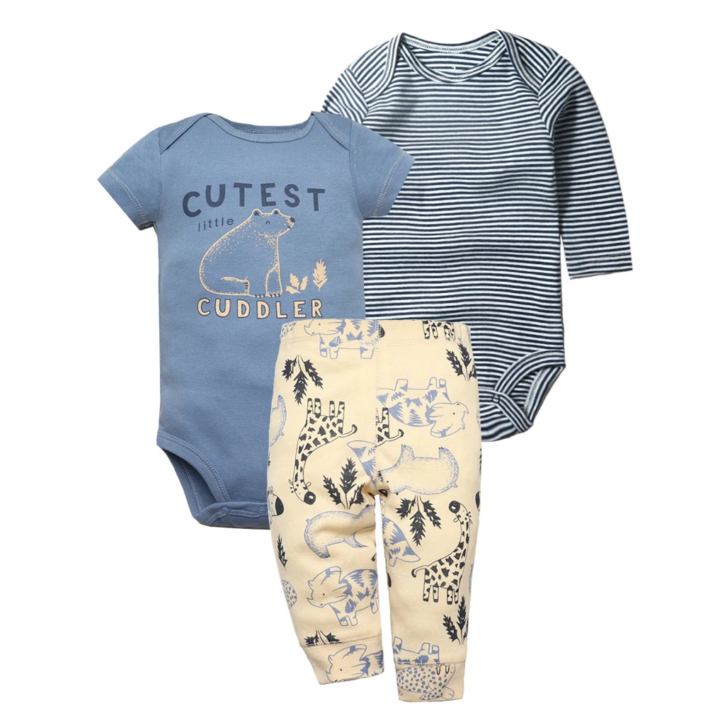 3-teiliges Set für Jungen in verschiedenen Designs | 2x Body, 1x Hose