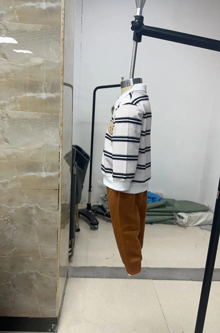 2-teiliges Kinder-Outfit mit Streifen-Shirt & Hose