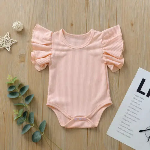 Body mit Flügelärmel im Rippstrickdesign für Mädchen