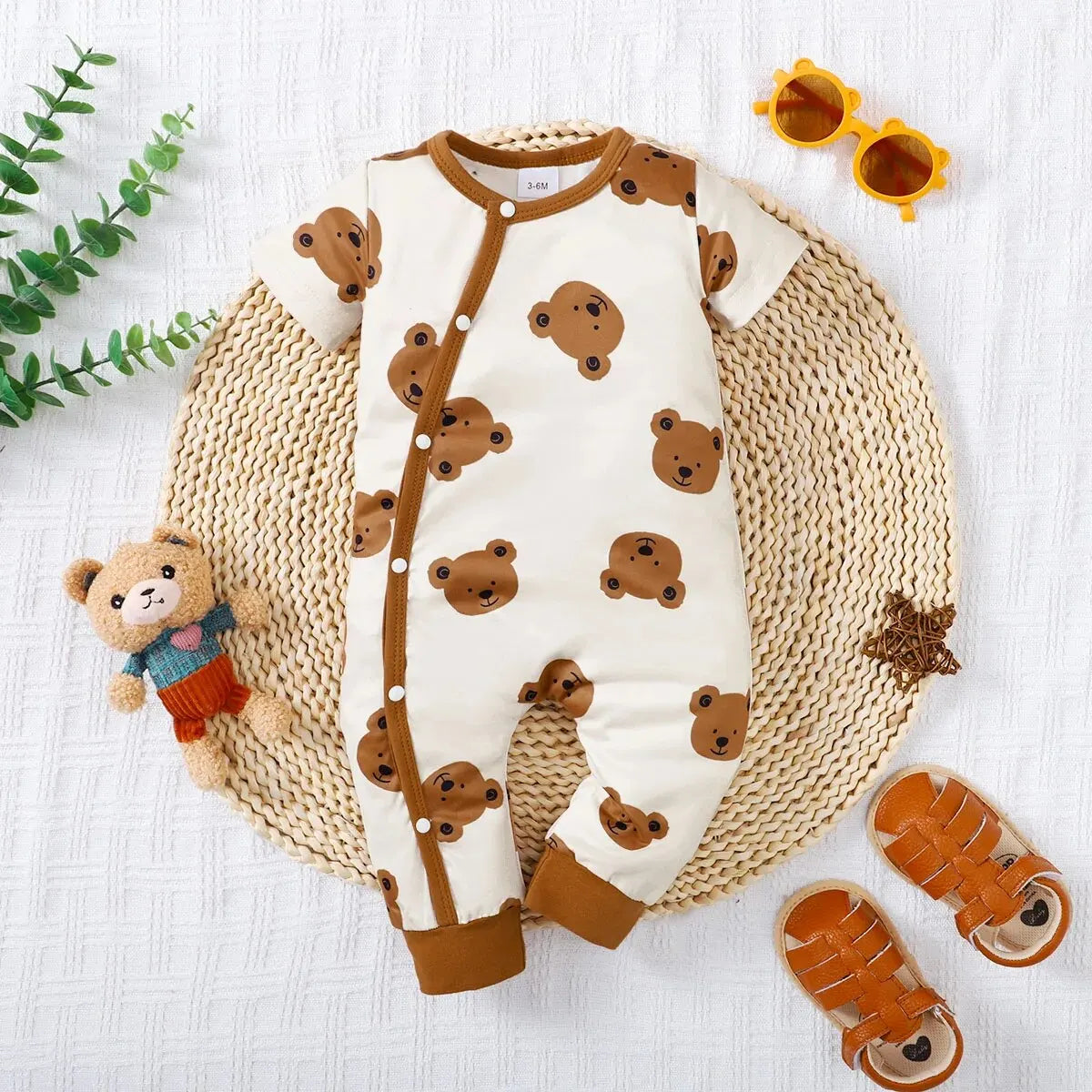 Overall Kurzarm mit Bärenmotiven