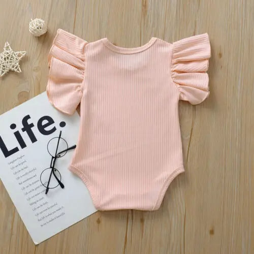 Body mit Flügelärmel im Rippstrickdesign für Mädchen
