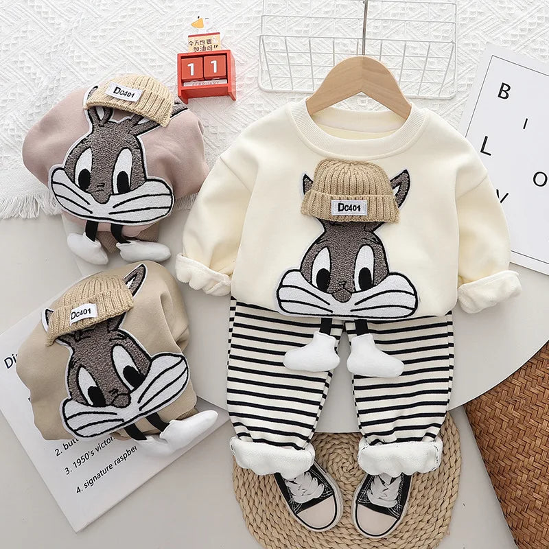 Trendiges 2-Teiler Kinder Outfit für Jungen mit Cartoon-Motiv