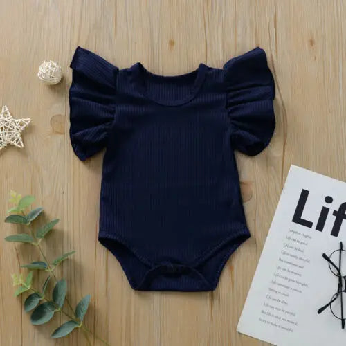 Body mit Flügelärmel im Rippstrickdesign für Mädchen