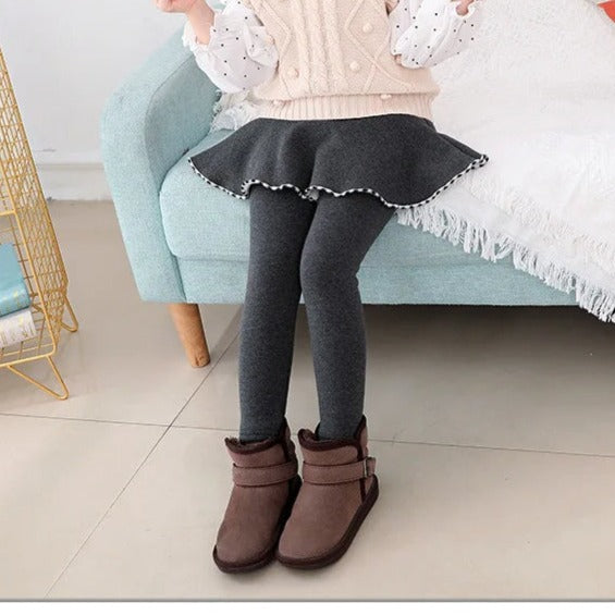 Leggings mit Rock und kuscheligem Fleece-Innenleben