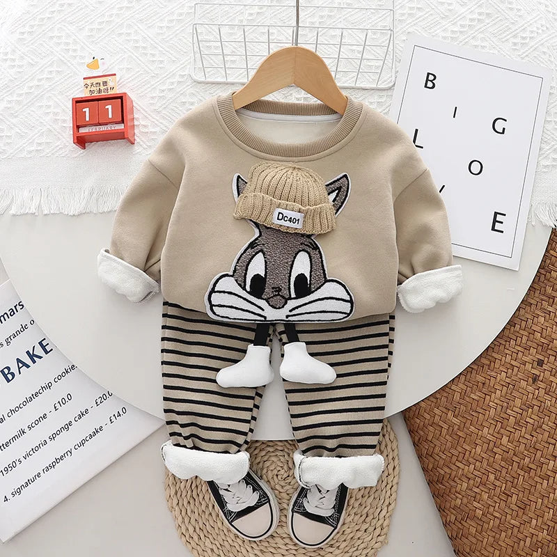 Trendiges 2-Teiler Kinder Outfit für Jungen mit Cartoon-Motiv