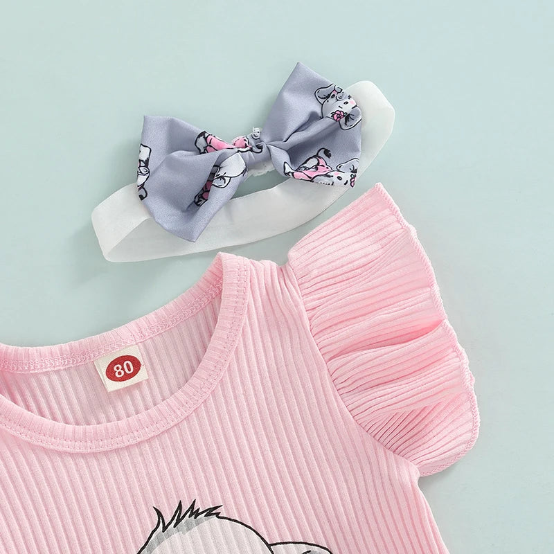 Outfit 3-teilig für Mädchen | Elefant & Kuh