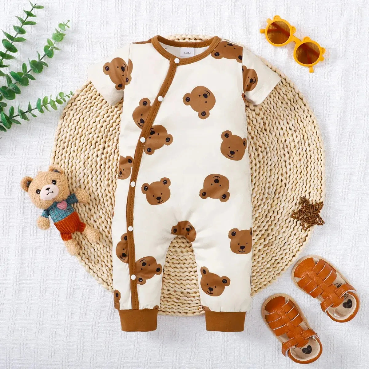 Overall Kurzarm mit Bärenmotiven
