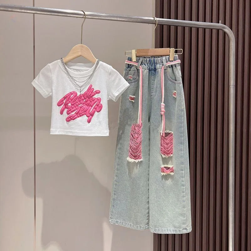 Stylisches 2-teiliges Mädchen-Set – Modern, Süß & Einzigartig