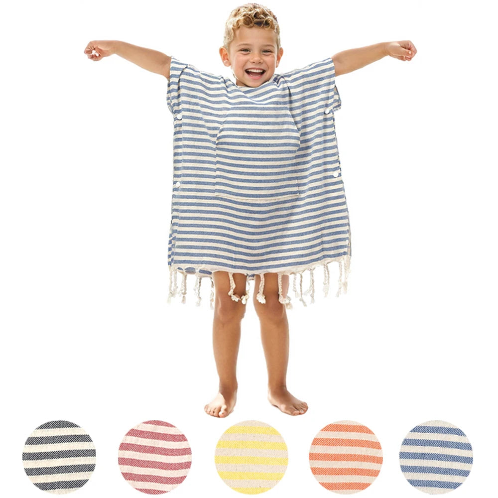 Kuscheliger Kinder-Poncho aus 100% Baumwolle