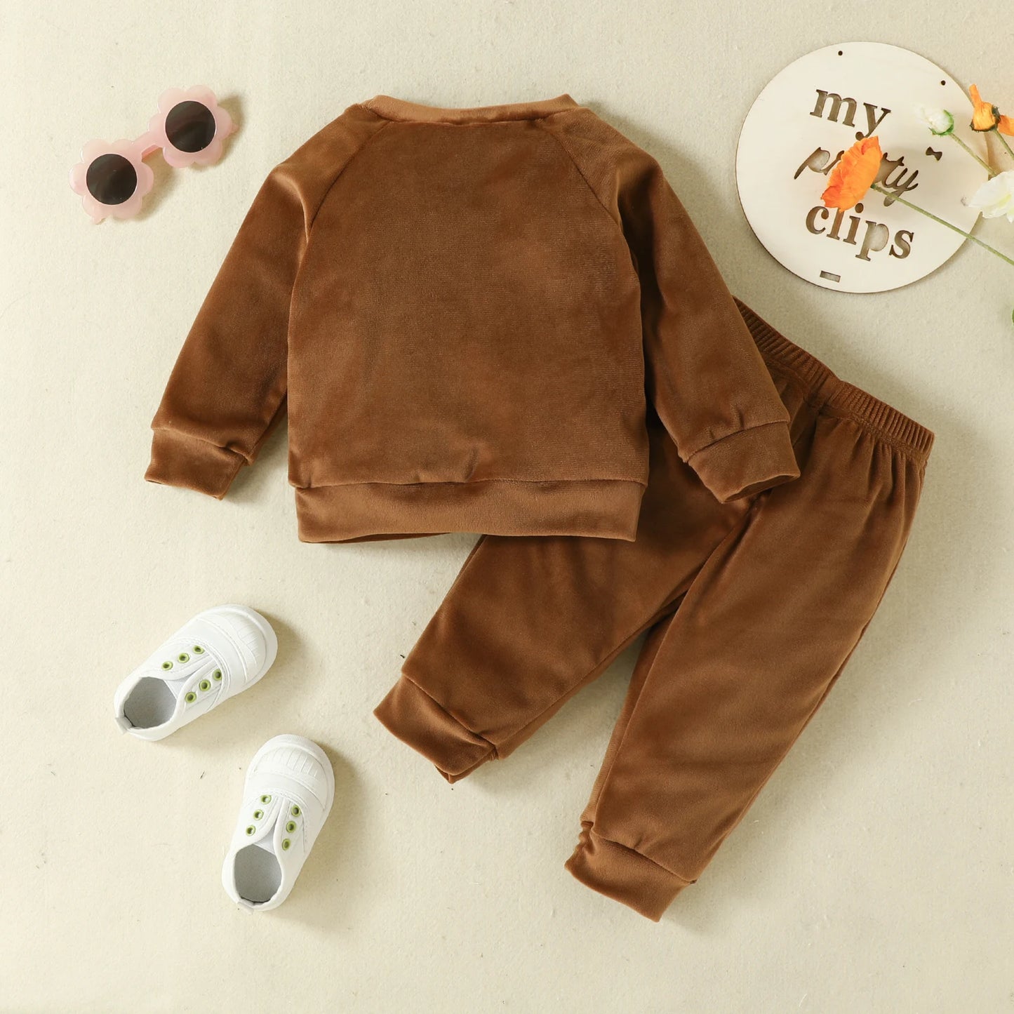 Flauschiges Fleece-Set mit niedlichen Fuchs-Motiv