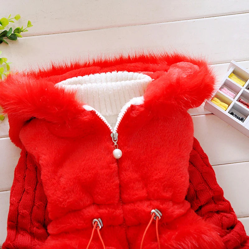 Kuschelige Kinder-Winterjacke mit Flauschkapuze