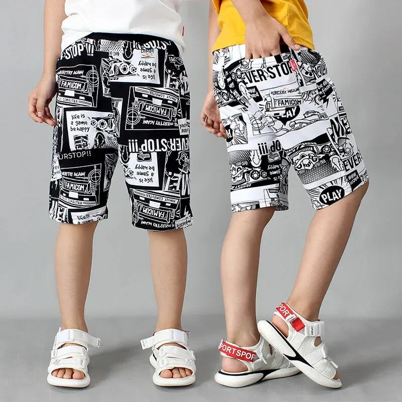 Coole Kinder-Shorts mit Comic-Print
