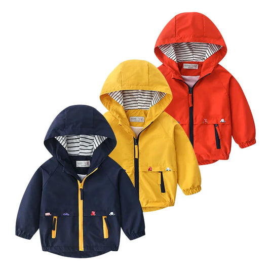 Regenjacke für Kinder einfarbig für Jungen / Wind- und Wasserabweisend