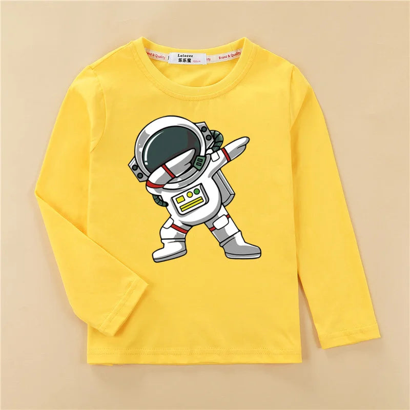 Kinder Langarmshirt mit Astronauten-Motiv