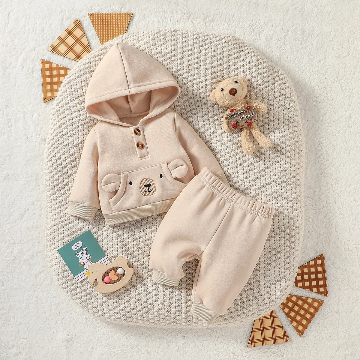 Baby Kapuzen-Set mit Bärenmotiv