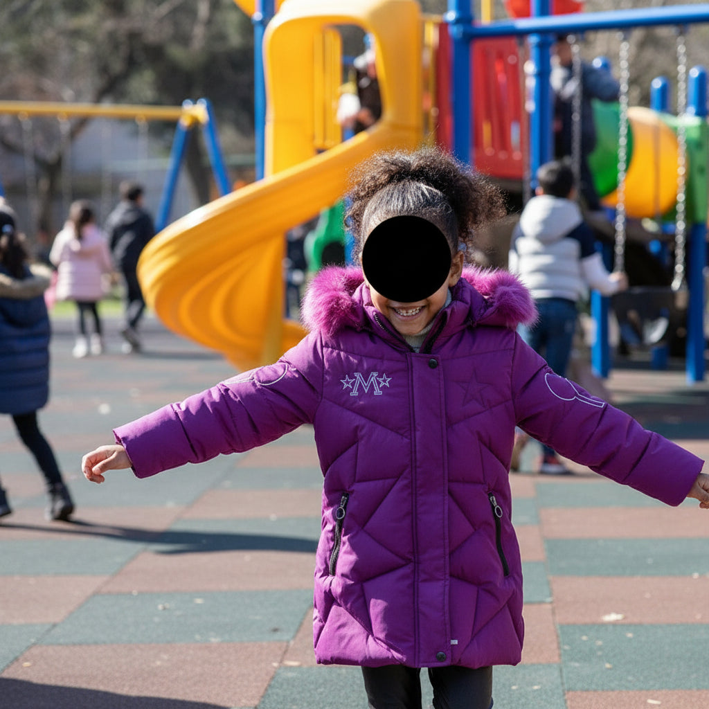 Winterjacke / Winterparka mit Kapuze & Kunstfell für Mädchen