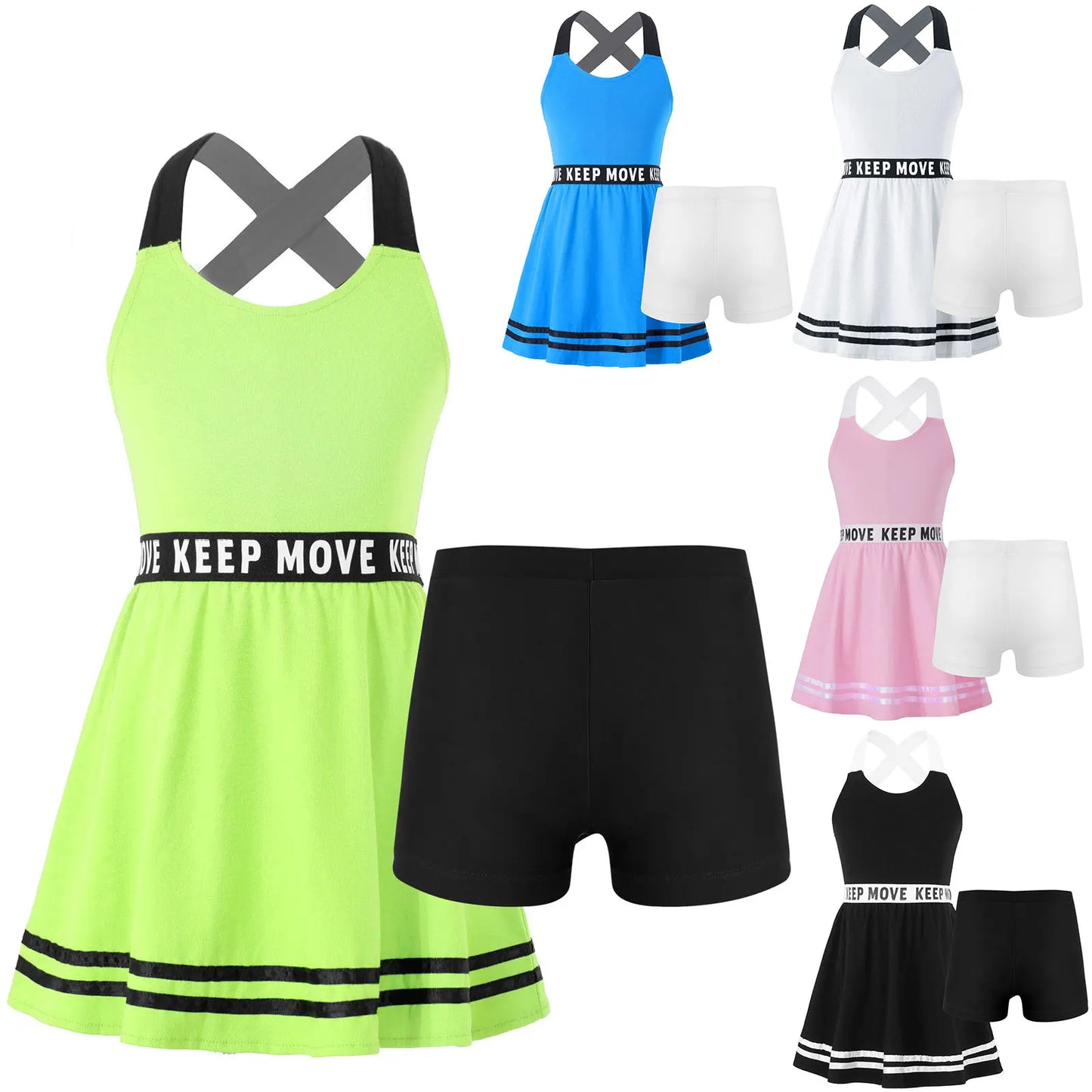 Sportliches Mädchen-Tanzkleid mit Shorts