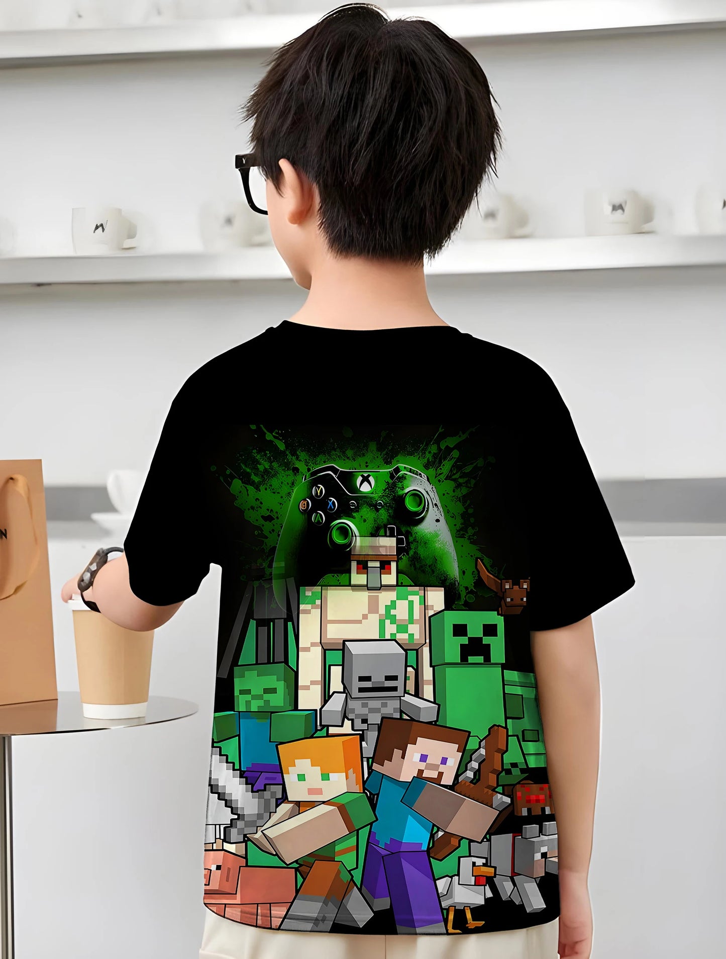 Kinder T-Shirt mit Minecraft Gaming-Motiv