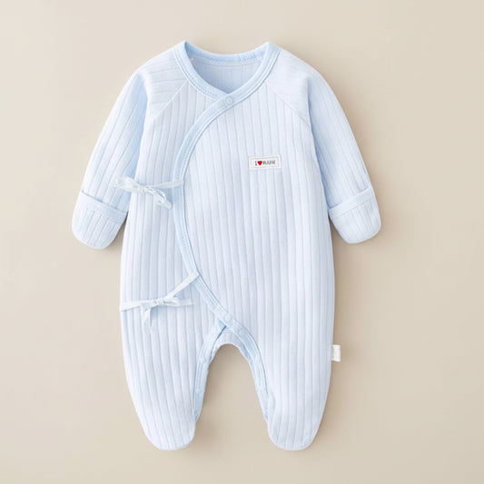 Einfarbiger Wickeloverall für Neugeborene und Babys