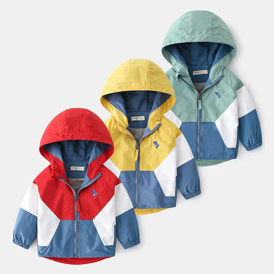 Regenjacke für Kinder einfarbig für Jungen / Wind- und Wasserabweisend