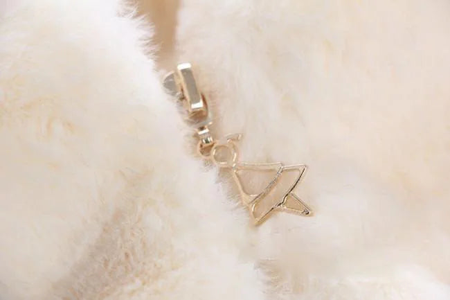 Winter Kunstfellmantel für Mädchen einfarbig