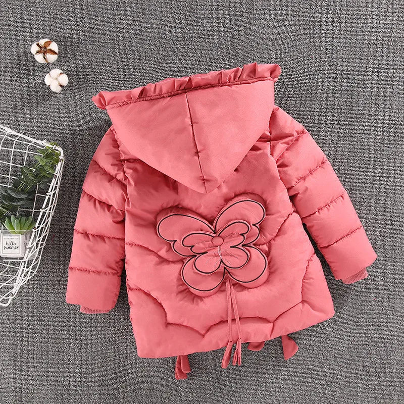 Zauberhafte Kinder-Winterjacke mit Schmetterlingsdesign