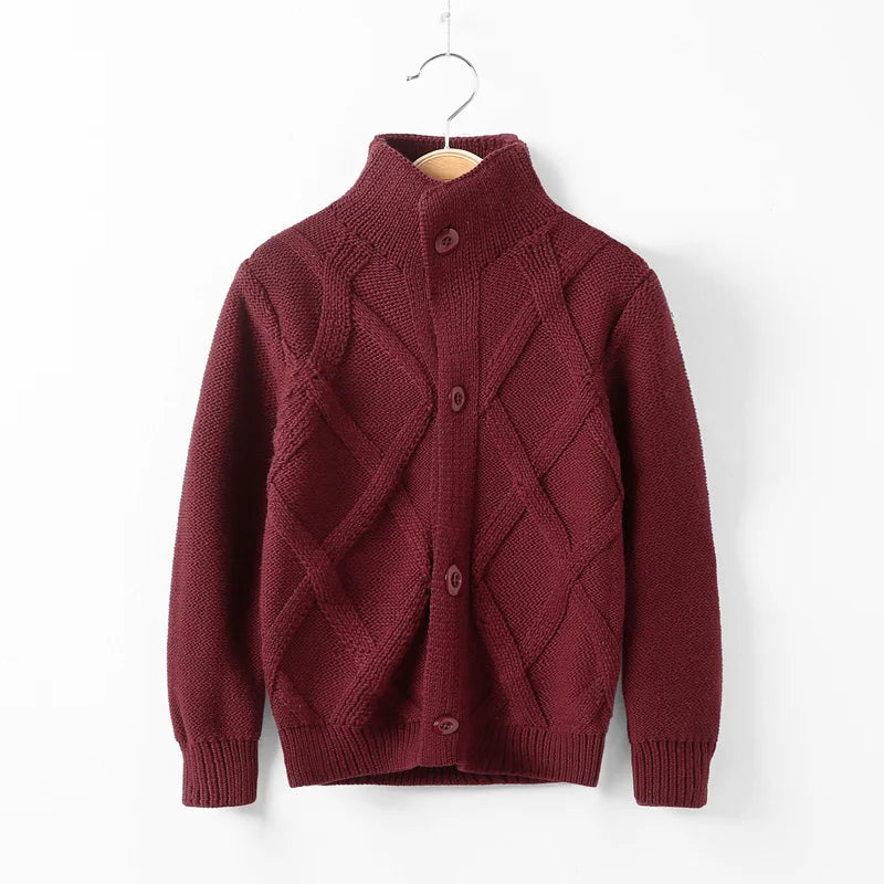 Kinder-Strickjacke mit Zopfmuster