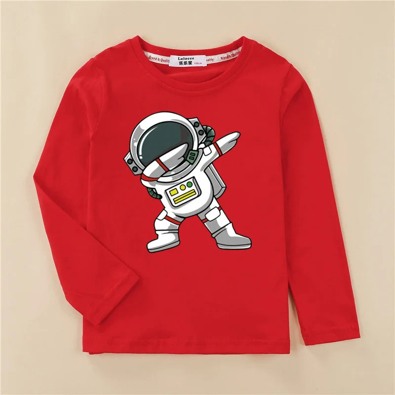 Kinder Langarmshirt mit Astronauten-Motiv