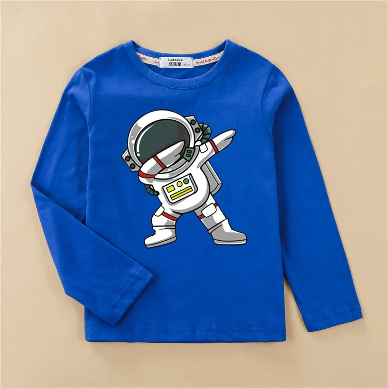 Kinder Langarmshirt mit Astronauten-Motiv