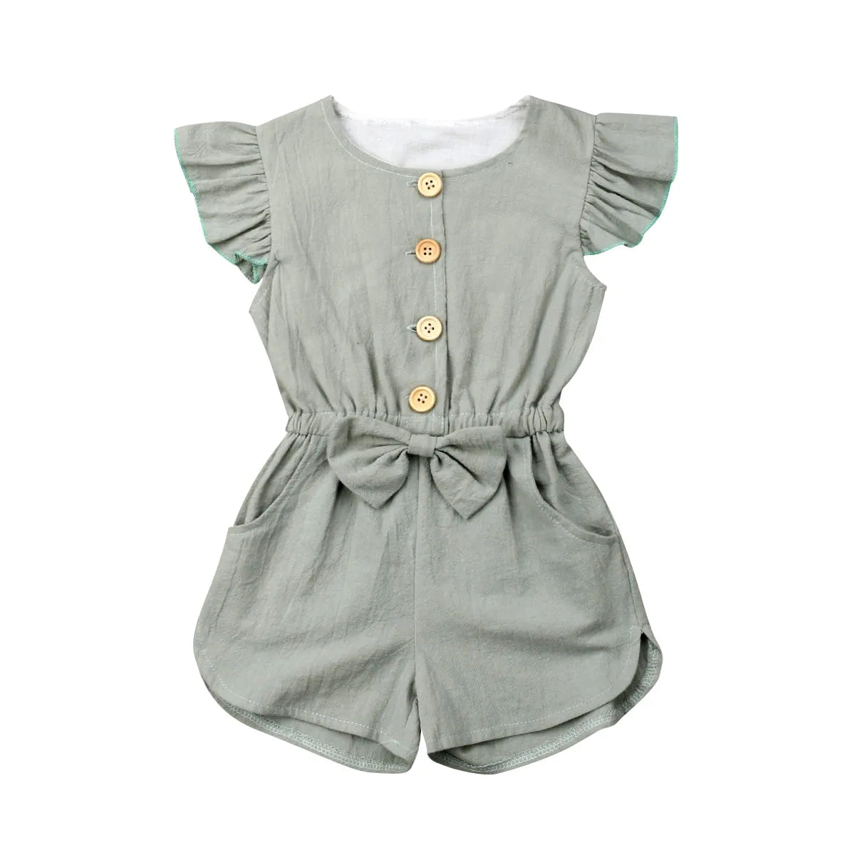 Zauberhafter Kinder-Jumpsuit mit Schleife und Knöpfen